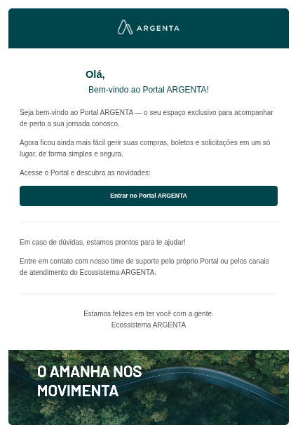 E-mail para acesso ao portal